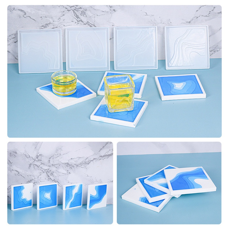 Khuôn silicone làm trang sức hình hòn đảo hình vuông DIY