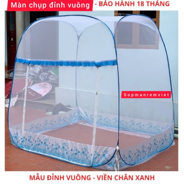 Màn chụp tự bung đỉnh rộng có chân viền vải lụa cao cấp - Thương hiệu Cường An. Bảo hành 12 tháng