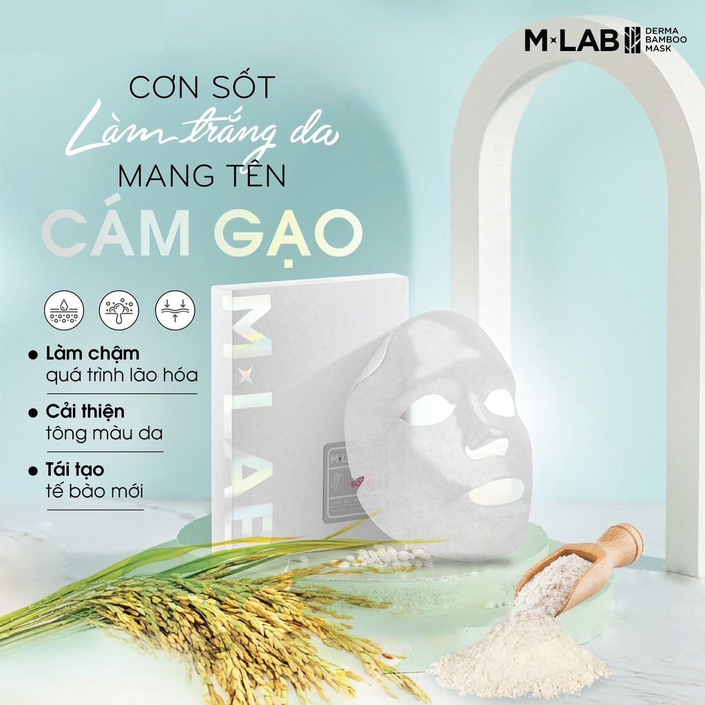 Combo 5 Mặt nạ Dưỡng Trắng Kiềm Dầu, Ngăn Ngừa Lão Hóa, Đều Màu Da MLAB Derma Bamboo Glow Boost