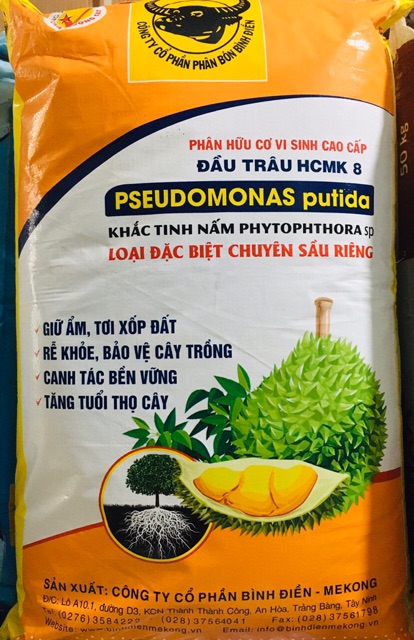 Phân bón hữu cơ vi sinh - HCMK8 chuyên dùng cho sầu riêng 1kg