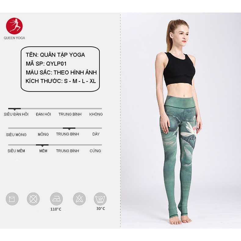 Quần Legging Nữ Tập Yoga In Họa Tiết Hoa Sen YUNGE Cao Cấp Tôn Dáng  KH143