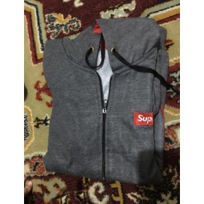 Áo Hoodie Khóa Kéo In Chữ Supreme Thời Trang Năng Động