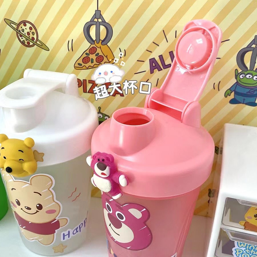 Bình Nước Cầm Tay Bằng Nhựa Màu Trơn In Hoạt Hình Toy Story Dễ Thương