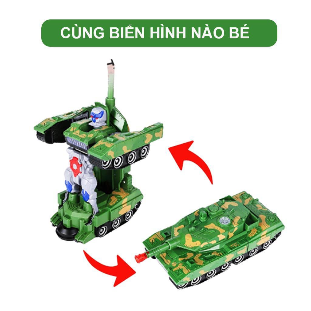 Đồ chơi trẻ em xe tăng biến hình ô tô biến hình máy bay biến hình robot tự động