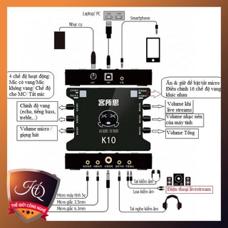 Bộ mic hát sound card  dx04  K10   MIC 900 BAO HAY 2021