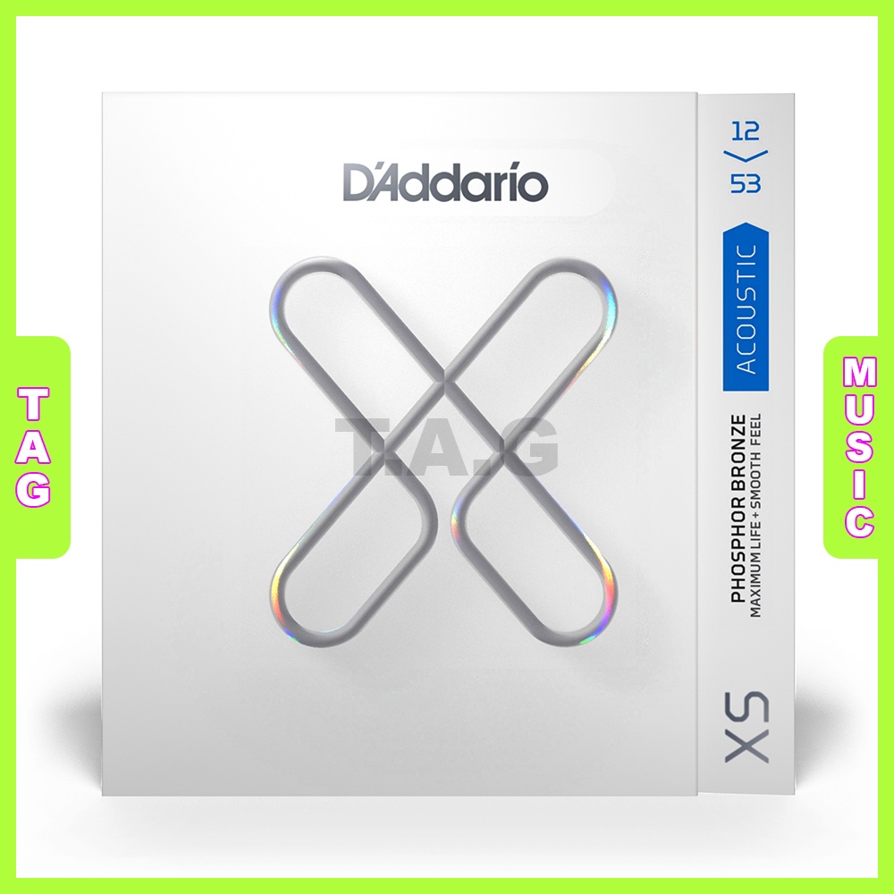 Dây sắt đàn Guitar Acoustic DADDARIO XSAPB1253 XS PB LIGHT/ PHOSPHOR BRONZE/ Size 12-53 Chính hãng D