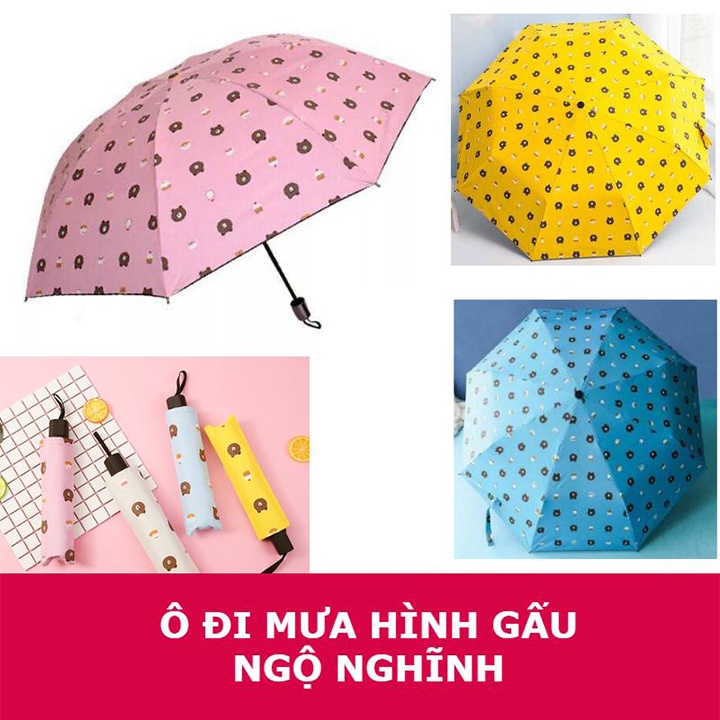 Ô Gấp Gọn Hình Gấu Brown Dễ Thương Cho Bé Đi Học