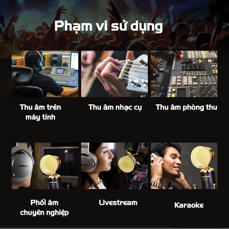 【Chính hãng】Mic thu âm chuyên nghiệp cao cấp Takstar PC-K820 hát karaoke, livestream, bán hàng