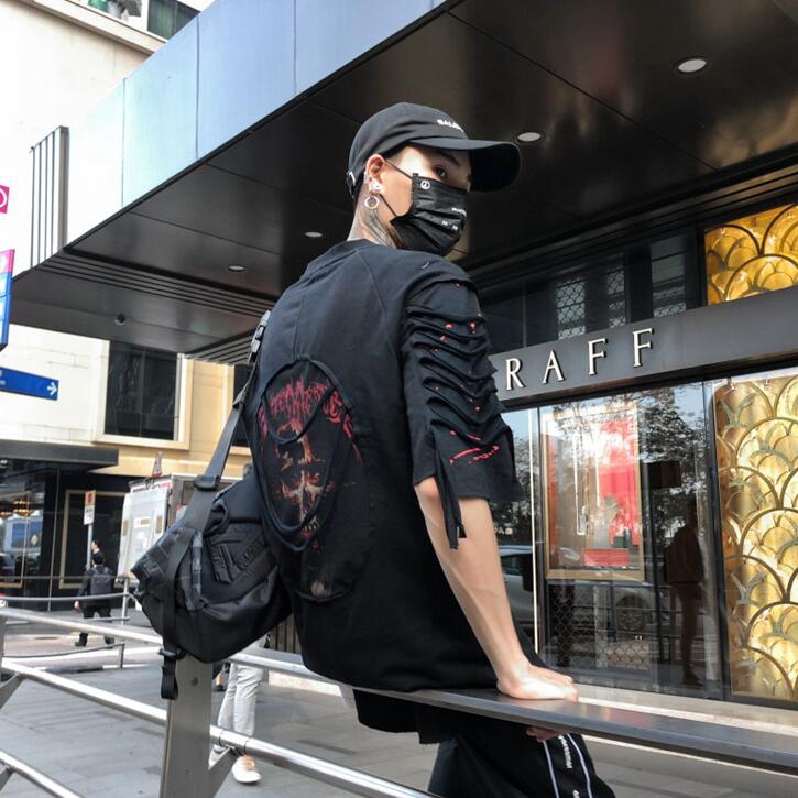 Áo Thun Tay Ngắn Dáng Rộng In Hình Đầu Lâu Phong Cách Âu Mỹ Cá Tính | BigBuy360 - bigbuy360.vn