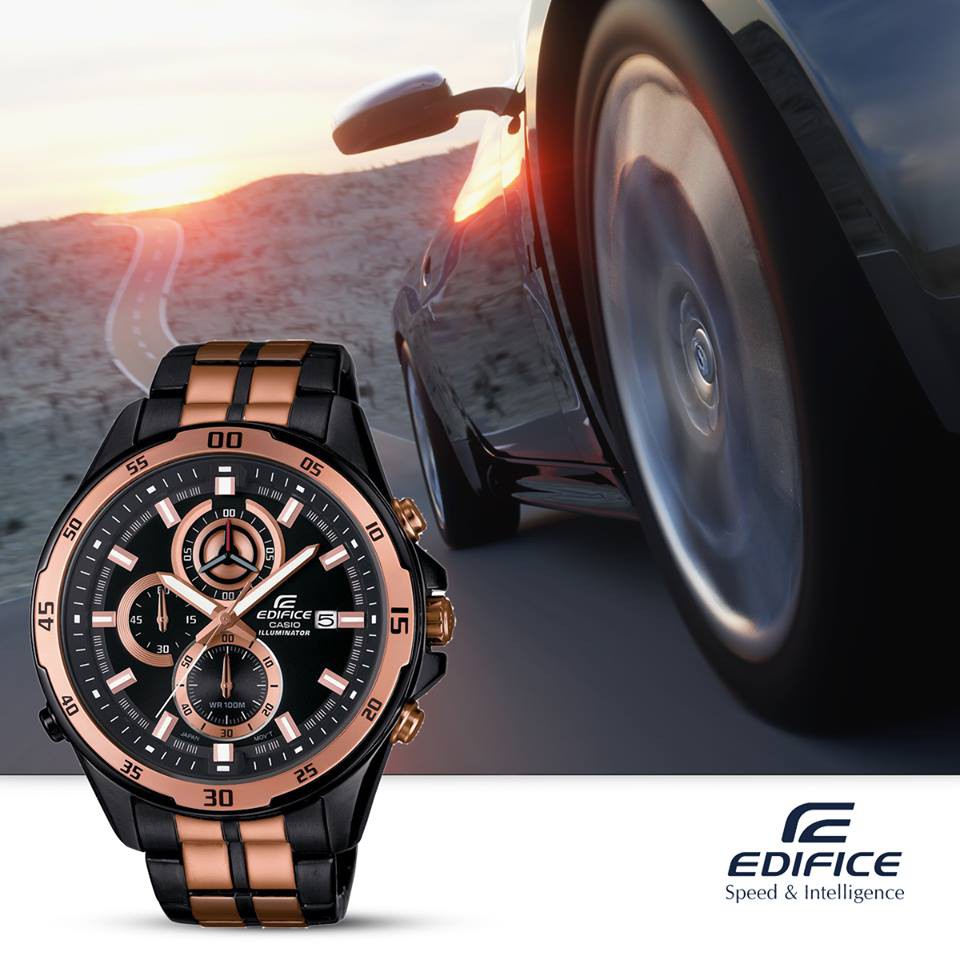 Đồng Hồ Nam Casio Edifice EFR-547BKG-1AVUDF chống nước độ sâu 100m - Điểm Vàng Hồng