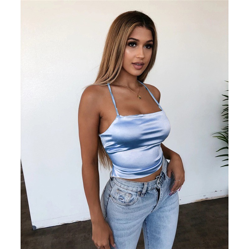 Áo Crop Top Không Tay Hở Lưng 5 Màu Trơn Thời Trang Dành Cho Nữ | BigBuy360 - bigbuy360.vn