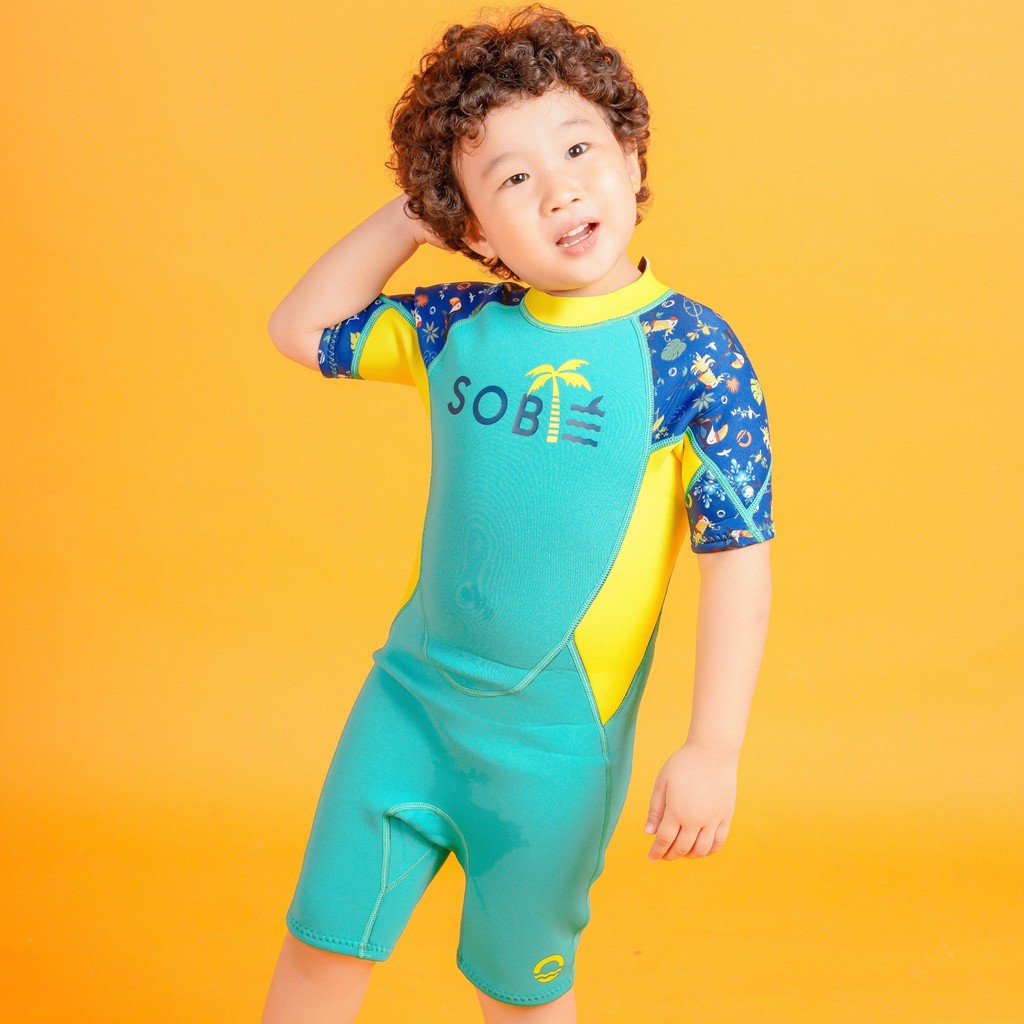 Đồ Bơi Trẻ Em Giữ Nhiệt Wetsuit Short Pattern Sobie