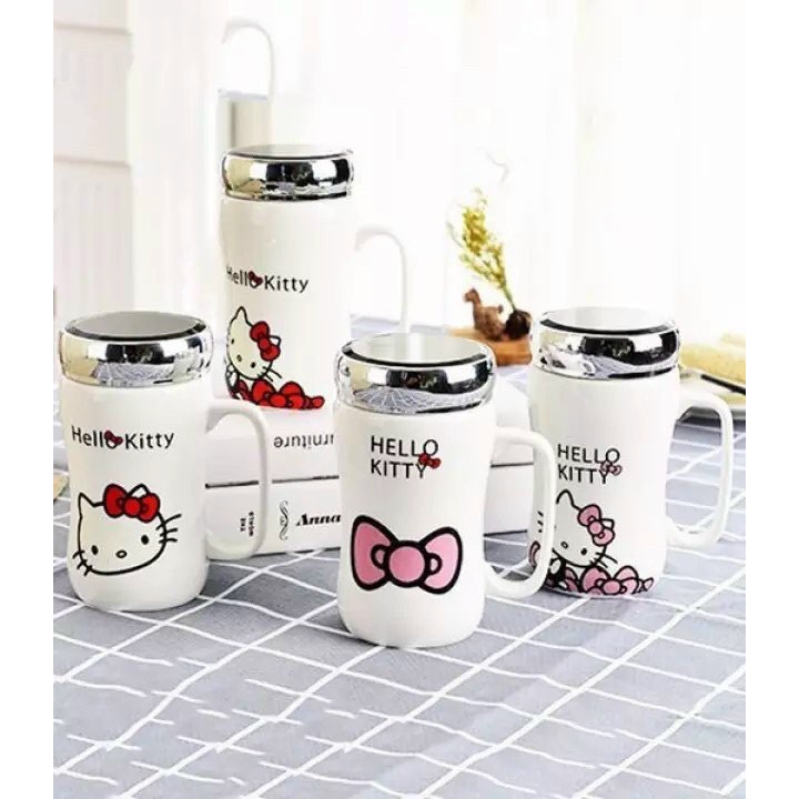 CỐC SỨ CÓ TAY CẦM IN HÌNH NGỘ NGHĨNH DUNG TÍCH 350ML.LM