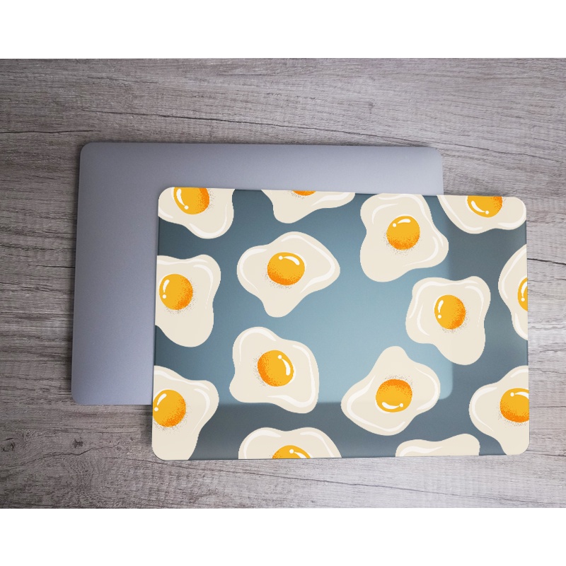 Vỏ máy tính xách tay Funny Fried Eggs có bàn phím cho MacBook mới nhất 2021 Pro 14 inch Pro 16 inch A2442 A2485 M1 Pro Max Air 13 Case 2020 A1932 A2179 A2337 Touch iD Pro 13 inch A2338 A2251 A2289