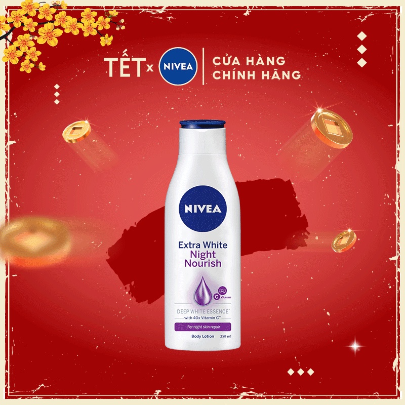 Sữa dưỡng thể giúp săn da, dưỡng trắng Nivea ban đêm (250ml) 88125