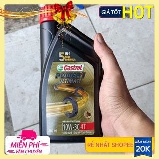 nhớt tổng hợp 100% Castrol Ultimate 10w30 0.8L MA2 SN (dầu toàn phần 800ml, Fully synthetic MOTOBIKE oil, 0.8L, 5 in 1)