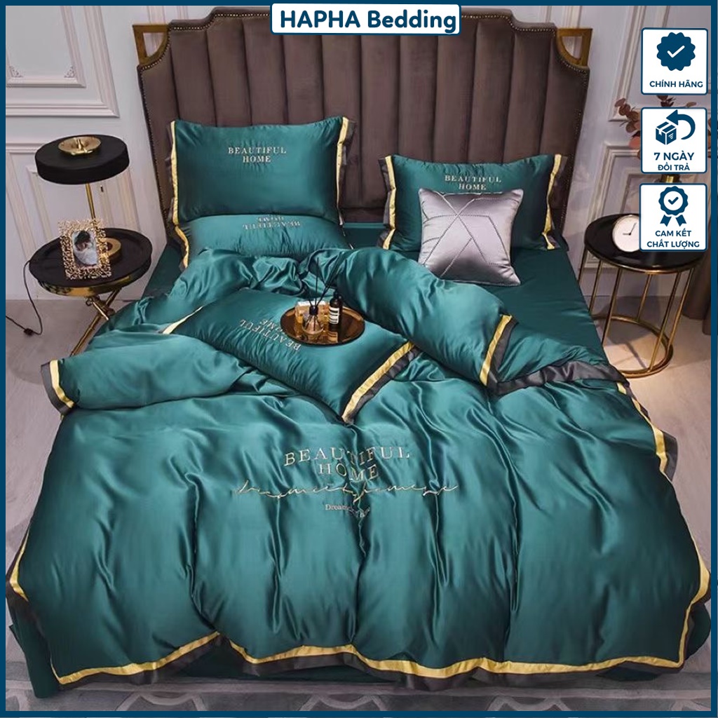 Chăn ga gối lụa thái ra giường cao cấp, bộ ga giường lụa 4 món phủ / chun, 1m 1m2 1m4 1m5 1m6 1m8 2mx2m 2m2