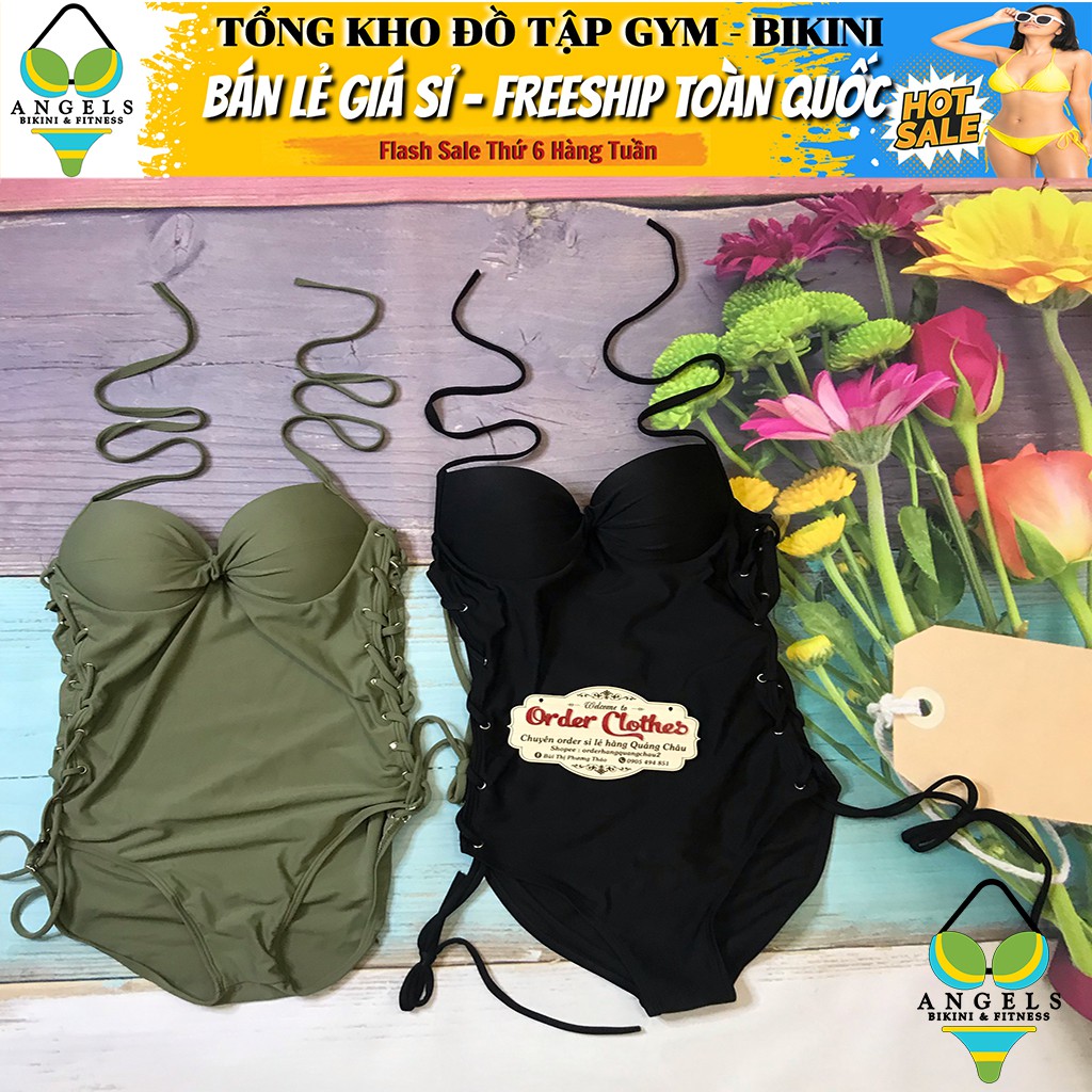 Bikini Bộ Đồ Bơi Một Mảnh Màu Đen Đỏ Rêu Sexy Mặc Đi Biển BHV013 [Miễn Phí Đổi Trả 7 Ngày] | BigBuy360 - bigbuy360.vn