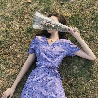 Đầm Hoa Nhí Tím Mộng Mơ Nàng Thơ