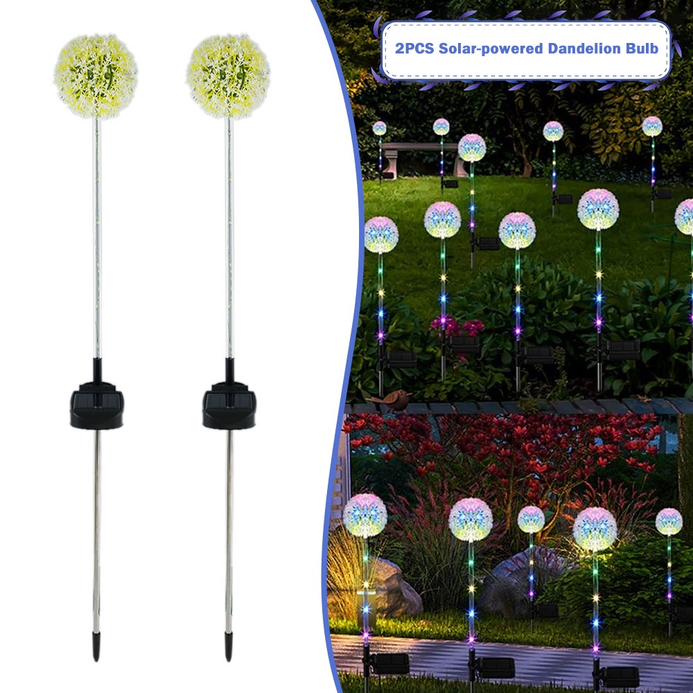 Đèn LED Năng Lượng Mặt Trời Chống Thấm Nước Hình Cầu Hoa Bồ Công Anh Trang Trí Sân Vườn