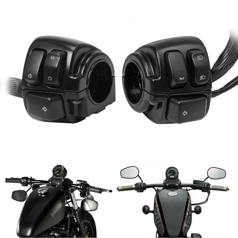Xe Máy Màu Đen 1" Công Tắc Điều Khiển Đèn Tín Hiệu Cho Xe Harley XL883 Sportster Dyna V-ROD Softail