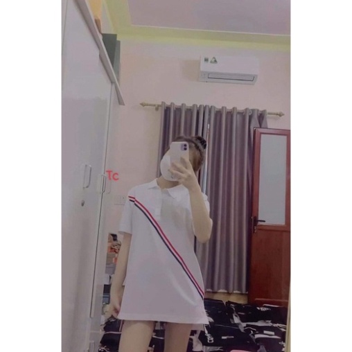 Áo polo vạch chéo đỏ TC12 0421