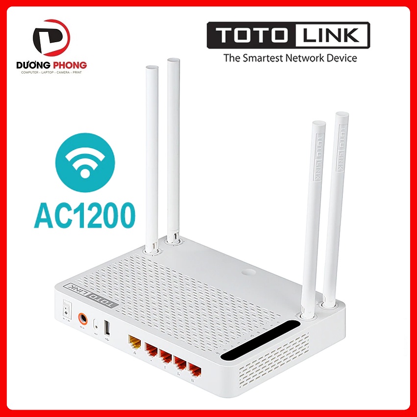 Bộ phát Wi-Fi Totolink A3002RU Băng tần kép Gigabit AC1200 - BH24 Tháng