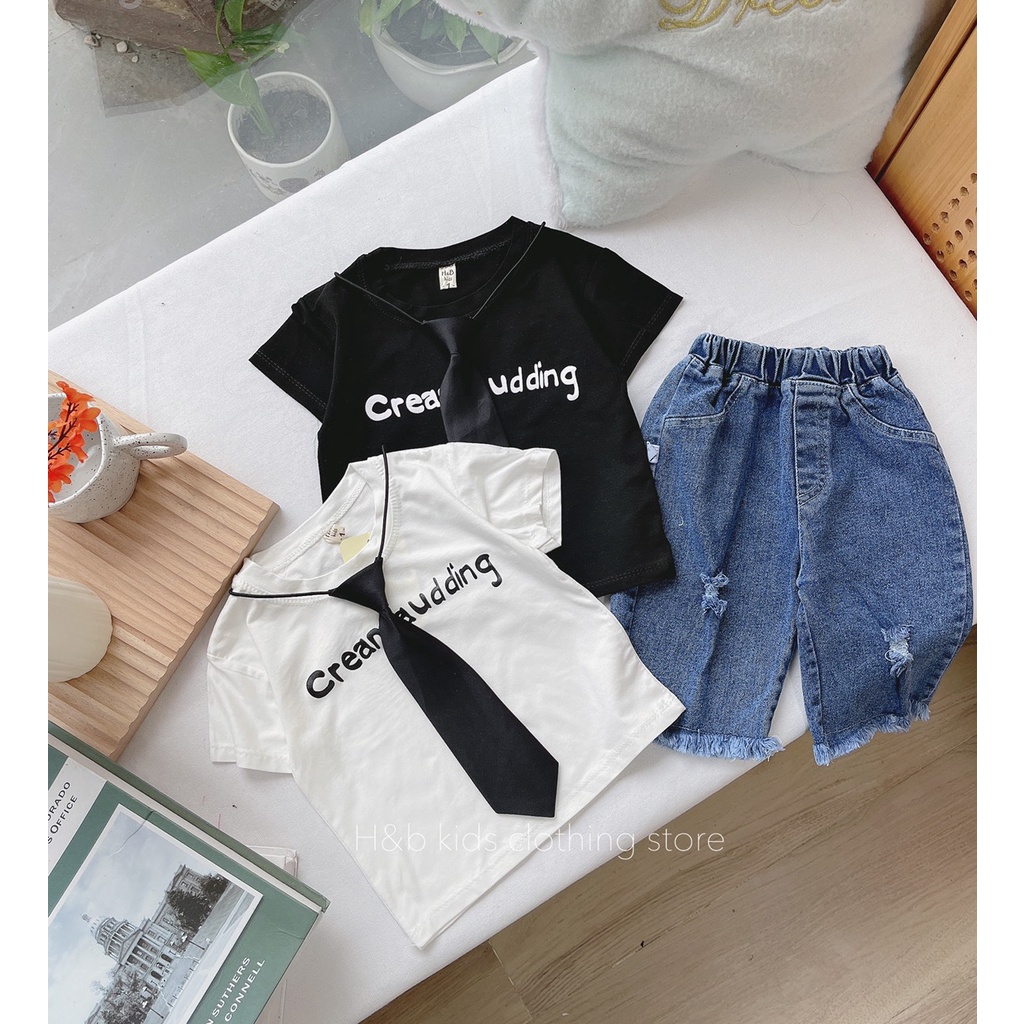 Bộ quần áo cotton cộc tay dành cho bé trai chất liệu siêu mềm mát-Bộ quần áo cộc tay dành cho bé trai 10kg đến 34kg
