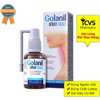 Xịt Họng Golanil Spray Orale 30ml - Giảm Nhanh Triệu Chứng Ho, Nóng Rát Họng
