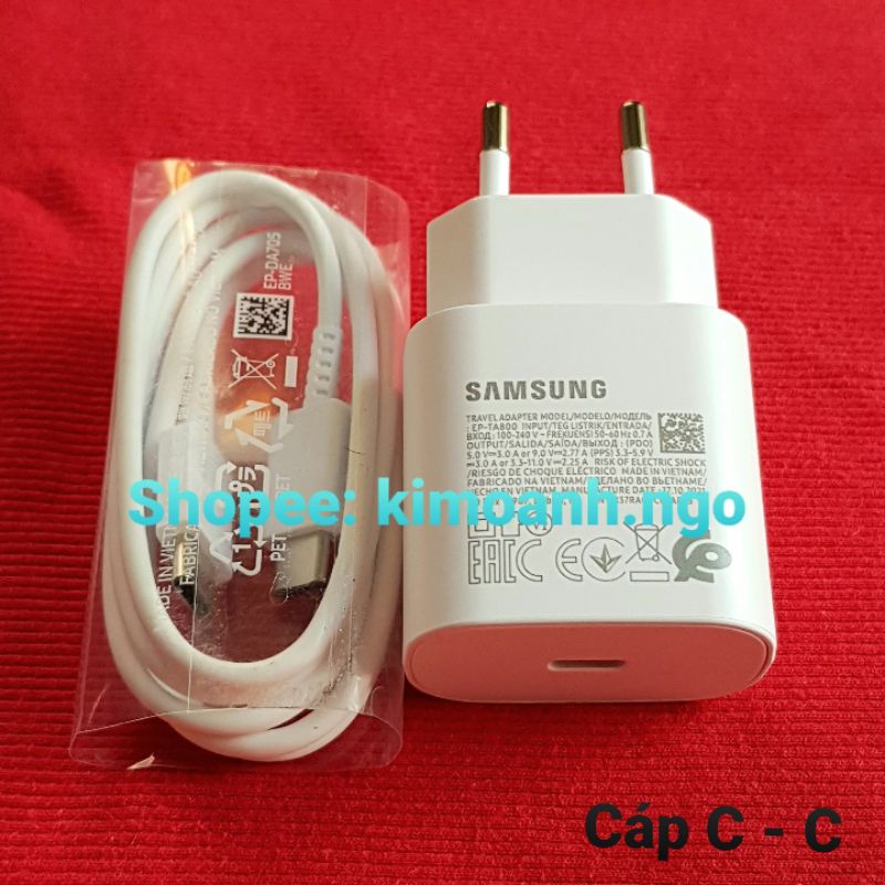 Sạc Nhanh 25W Samsung M23 M33 M53, A23 A24 A33 A34 A53 A54 A73... New Seal.