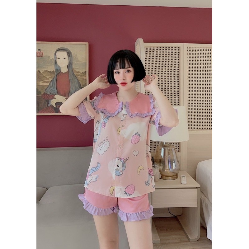 pizam cộc đùi💯 pyjama lụa satin mềm mịn mát