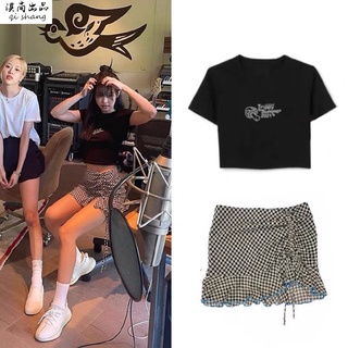 Chân váy kẻ caro dây rút giống jennie blackpink