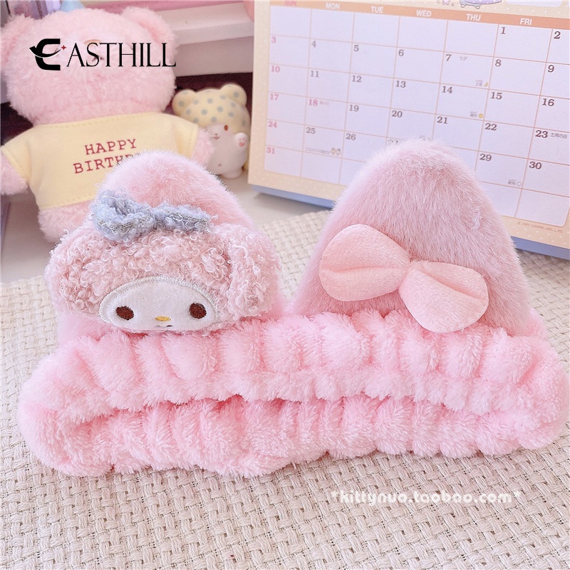 Băng Đô Rửa Mặt/Trang Điểm Co Giãn Hình Búp Bê Cinnamoroll Kuromi Mymelody Cho Nữ