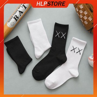 Tất Vớ Nam Nữ Trơn Cổ Cao Chữ Xx Kaws