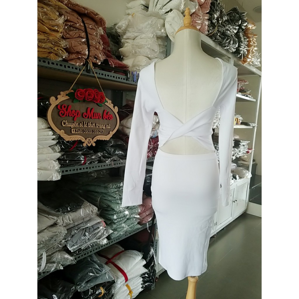 (VIDEO+HÌNH THẬT) Đầm Body Tay Dài Xoắn Eo Mẫu Mới Cực Sang | BigBuy360 - bigbuy360.vn