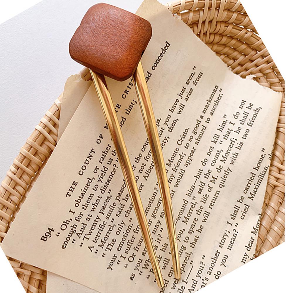 Trâm Cài Tóc Bằng Gỗ Họa Tiết Hình Học Thời Trang