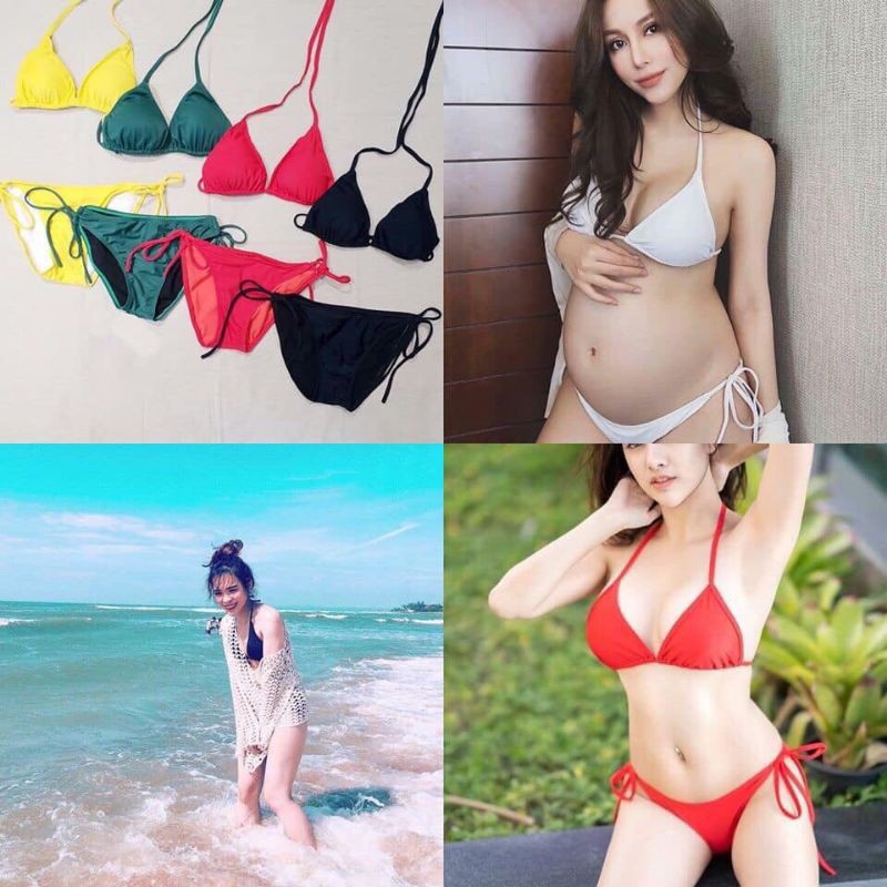 Bikini, Đồ Bơi Đi Biển Hai Mảnh Tam giác Nhiều Màu NS12 | BigBuy360 - bigbuy360.vn