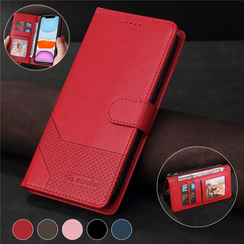 Ốp Điện Thoại Da Ví Lật Từ Tính Cho OPPO Reno 5F 5 4 Lite Realme 7 8 X7 Pro Narzo 20 GT C21 C15 C12 C11