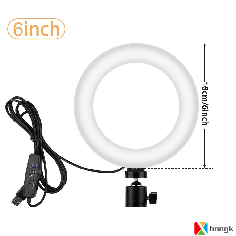 Vòng Đèn Led 6 &quot;/ 16cm 5500k 3 Chế Độ Hỗ Trợ Chụp Ảnh