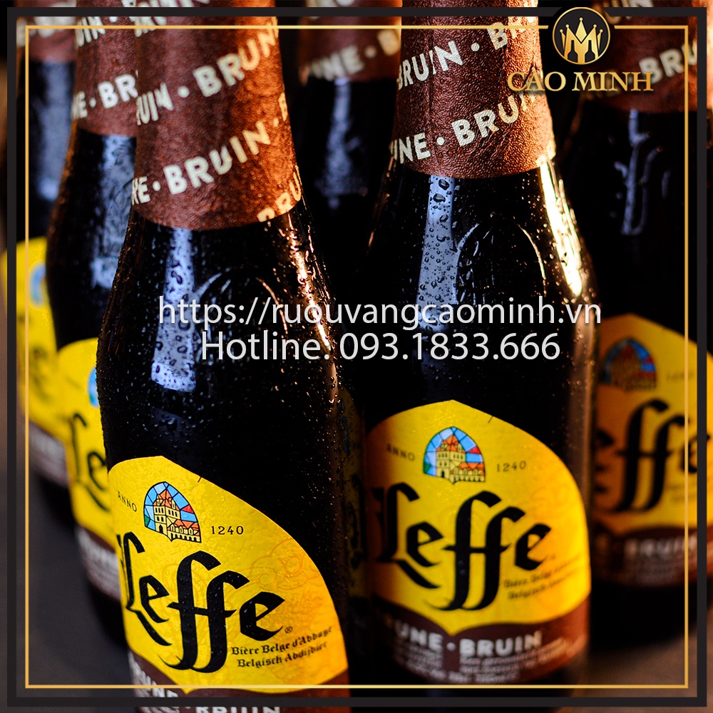 Bia Leffe Nâu ( Leffe Brune ) 6,5% thùng 24 chai 330ml nhập khẩu Bỉ