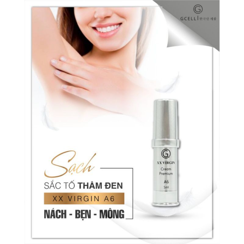 Kem khử thâm và làm trắng nách bẹn mông A6 Xxvirgin Gcell 5ml