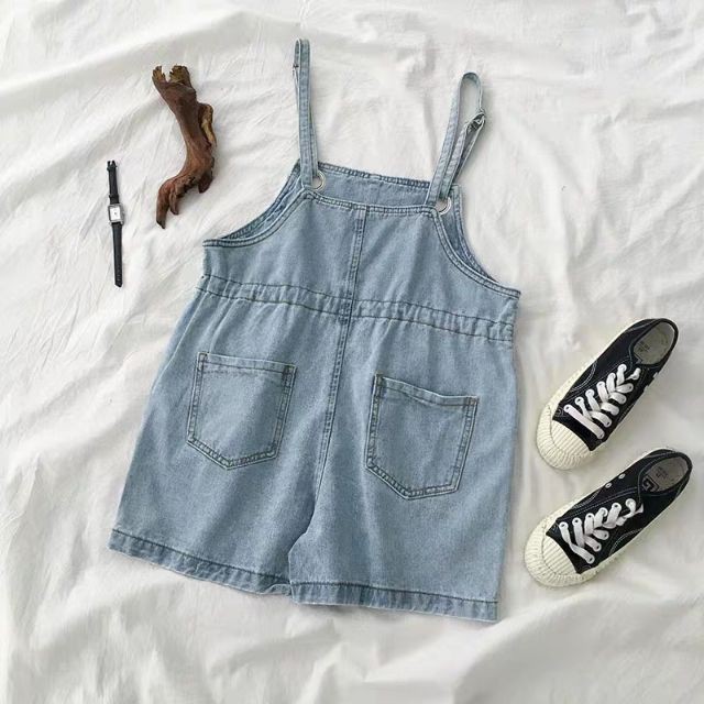  [HÀNG ORDER 7 ĐẾN 10 NGÀY] Quần short denim ống rộng - quần yếm ngắn mùa hè dành cho nữ _ ulzzang Style