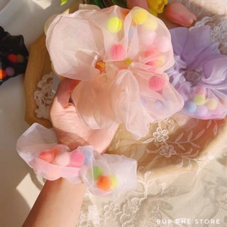 𝑩𝑼𝑭𝑭𝑬𝑻 𝑺𝑻𝑶𝑹𝑬 - Buộc Tóc SCRUNCHIE Voan Bi Bông 🥰