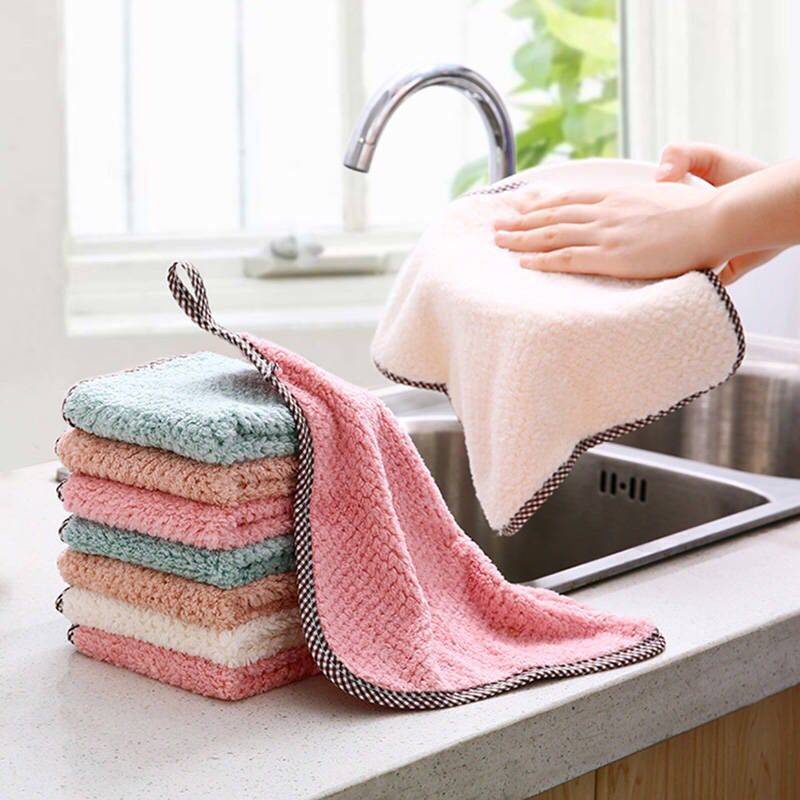 1 / 4 Khăn Lau Chén Dĩa Chống Bám Dầu Mỡ Tiện Lợi