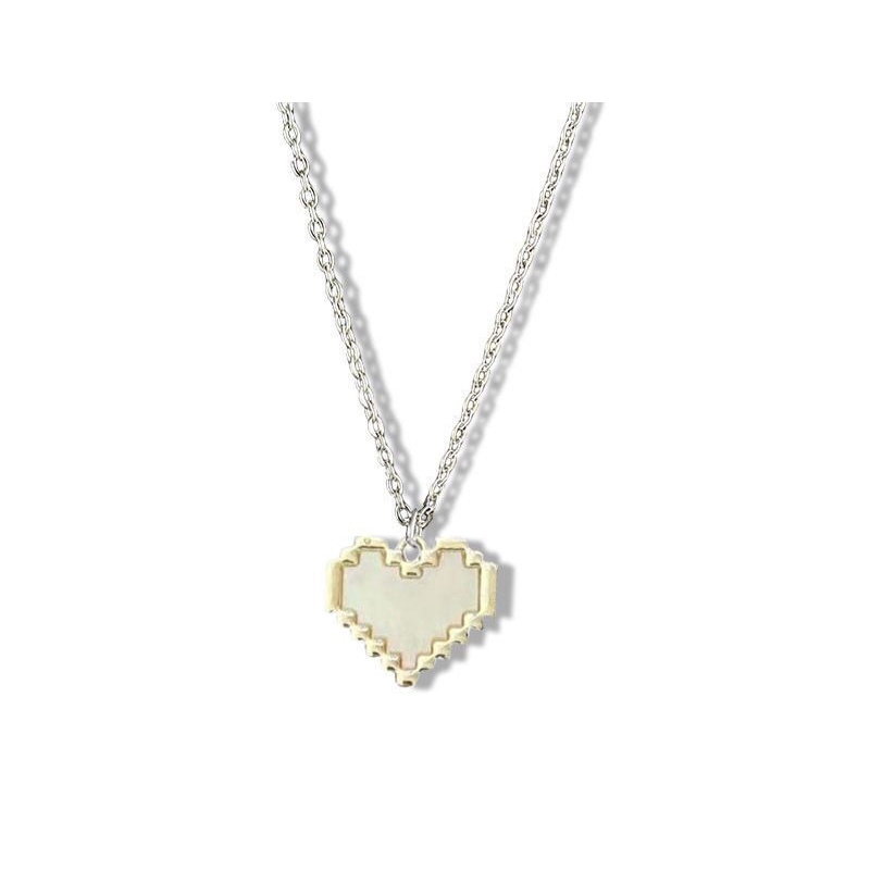 Dây Chuyền Mặt Trái Tim Màu Hồng Dễ Thương Cho Nữ