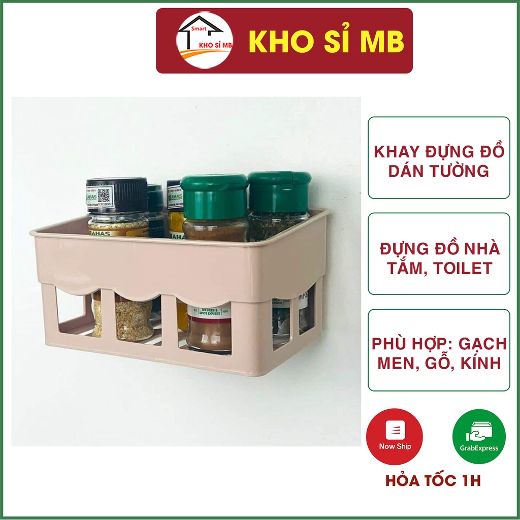 kệ dán tường để đồ  nhà tắm đa năng, giá đựng đồ phòng vệ sinh treo tường nhựa việt nhật kho sỉ mb