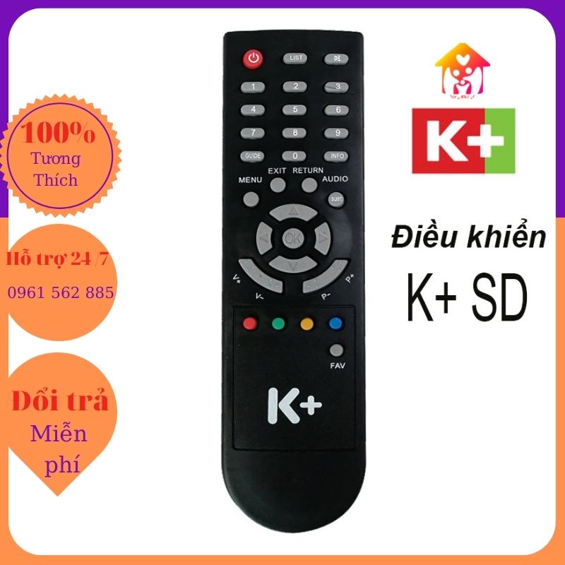 Điều khiển đầu thu tivi K+ SD hình chữ U