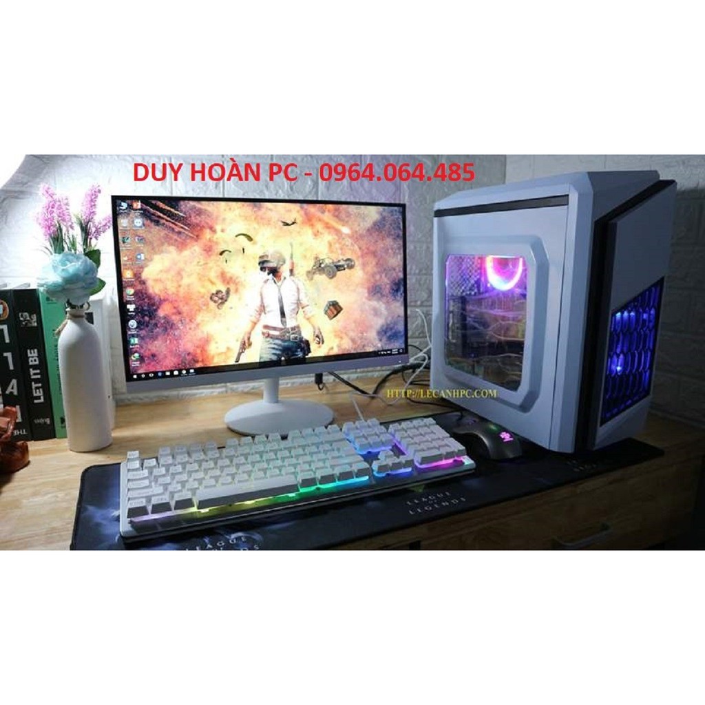 Bộ máy tính để bàn chơi Game LOL, Màn hình 24inch cong 75hz