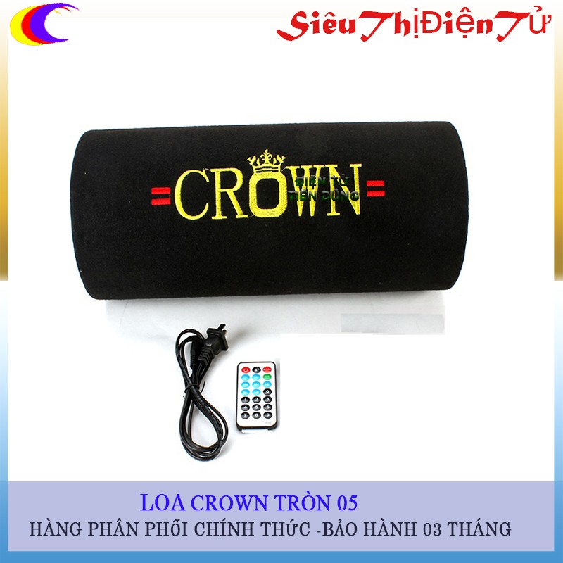 Loa Phóng Crown 5 Tròn Dạng Ống Siêu Bền Hỗ Trờ USB , thẻ nhớ TF có bluetooth - Loa Bluetooth Crown 5 Tương Thích Xe Hơi