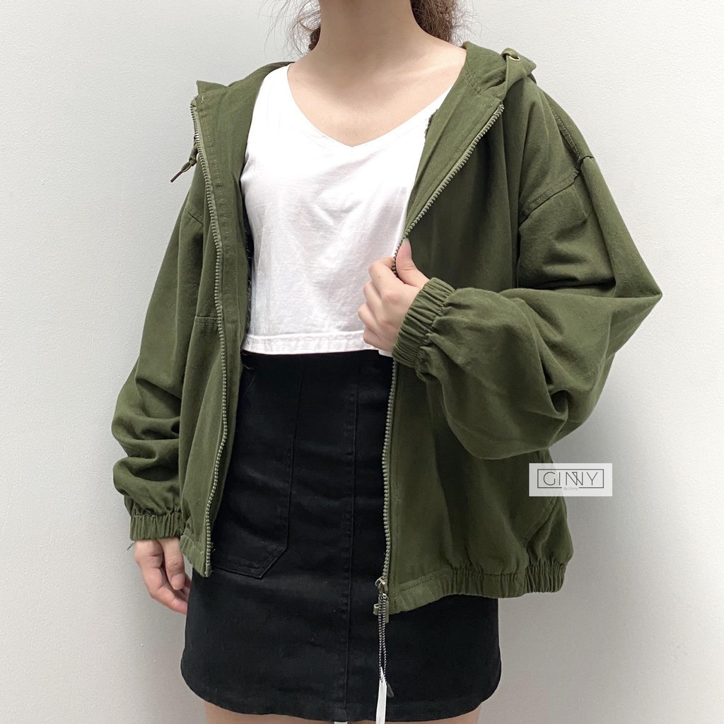 Áo Khoác Kaki Nón Basic GINNY | Áo Khoác Nữ Kaki Có Nón  | Áo Khoác Kaki Nữ Đẹp Có Mũ | Đơn Giản | Nhiều Màu | BigBuy360 - bigbuy360.vn